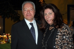 Jean Claude Moyret e Anna Maria Tornaghi, promoter carioca, trocam ideias sobre o evento (Foto: Carla Barros)